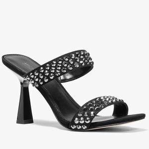 Michael Kors Clara Black Studded Heeled Sandals – Glamorous & Chic